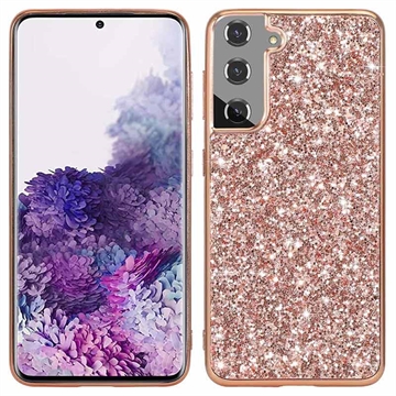 Glitter sorozatú Samsung Galaxy S21 FE 5G hibrid tok - Rose Gold