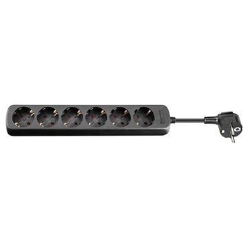 Goobay AC Multi Socket tápkábel - 3 m - fekete