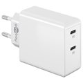 Goobay Dual USB-C Gyors Fali Töltő - 36W - Fehér