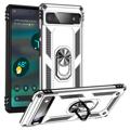 Google Pixel 6a Hybrid Case with Metal Kickstand - Silver