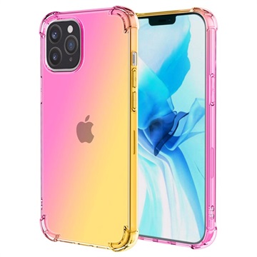 Gradient Shockproof iPhone 14 Pro Max TPU Case - Pink / Gold