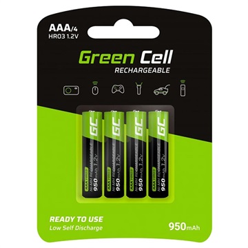 Green Cell HR03 újratölthető AAA akkumulátorok - 950 mAh - 1x4