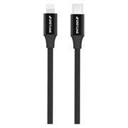 GreyLime 18W fonott USB-C / Lightning kábel - MFi tanúsítvánnyal - 2m - Fekete