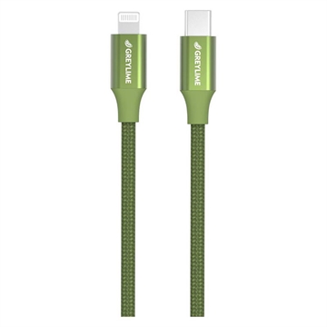 GreyLime 18W fonott USB-C / Lightning kábel - MFi tanúsítvánnyal - 2m - Zöld