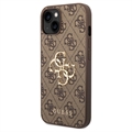 Guess 4G Big Metal Logo iPhone 14 Hybrid Case - Brown