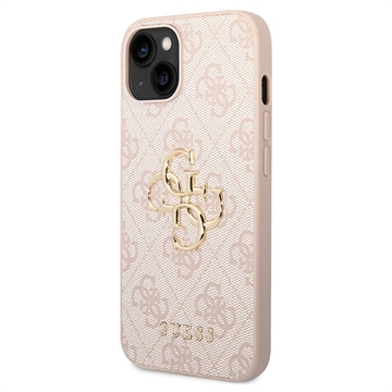 Guess 4G Big Metal Logo iPhone 14 Plus Hybrid Case - Pink