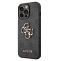 Guess 4G Big Metal Logo iPhone 14 Pro Max Hybrid Case - Black