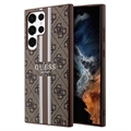 Guess 4G Printed Stripe Samsung Galaxy S23 Ultra 5G Hibrid Tok - Barna