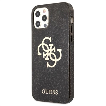 Guess Glitter 4G Big Logo iPhone 12 Pro Max hibrid tok - fekete