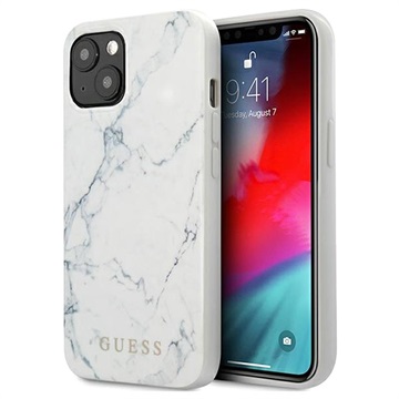 Guess Marble Collection iPhone 13 Mini hibrid tok - fehér