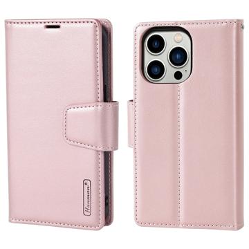 Hanman Miro2 iPhone 14 Pro Pénztárca Tok - Rose Gold