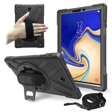 Samsung Galaxy Tab S4 Heavy Duty 360 tok kézi szíjjal - fekete