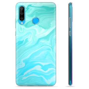 Huawei P30 Lite TPU tok - kék márvány