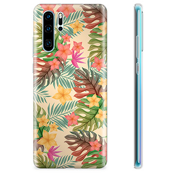 Huawei P30 Pro TPU tok - rózsaszín virágok