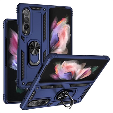 Samsung Galaxy Z Fold3 5G hibrid tok fém támasztékkal - kék