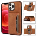 iPhone 14 Pro Max Hybrid Case with Wallet - Brown