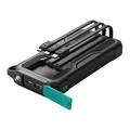 Joyroom JR-L016 10000mAh Power Bank w. USB-C, Lightning, MicroUSB Cables - Black