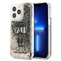 Karl Lagerfeld Gatsby Liquid Glitter iPhone 13 Pro tok - fekete