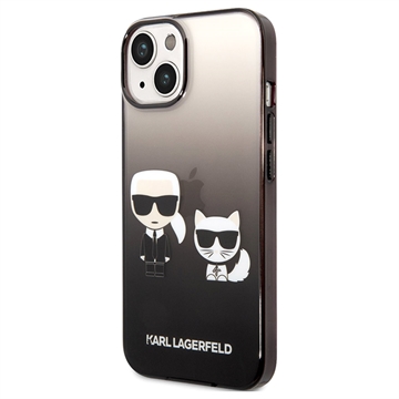 Karl Lagerfeld Gradient Karl & Choupette iPhone 14 Tok - Fekete