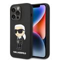 iPhone 15 Pro Max Karl Lagerfeld Ikonik szilikon tok - Fekete