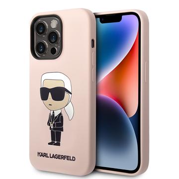 iPhone 15 Pro Max Karl Lagerfeld Ikonik szilikon tok - Rózsaszín