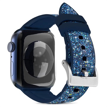 Kingxbar Crystal Fabric Apple Watch 9/8/SE (2022)/7/SE/6/5/4/3/2/1 szíj - 41mm/40mm/38mm - kék