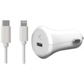 Ksix Power Delivery USB Type-C autós töltő villámkábellel - 18W