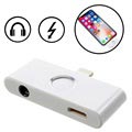 iPhone X Lightning és 3,5 mm-es audioadapter Home gombbal - ezüst