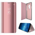 Luxus tükörnézet Samsung Galaxy S9+ flip tok - Rose Gold