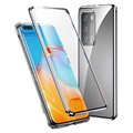 Huawei P40 Pro mágneses tok edzett üveggel - ezüst