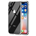 iPhone X mágneses tok edzett üveg hátlappal - szürke