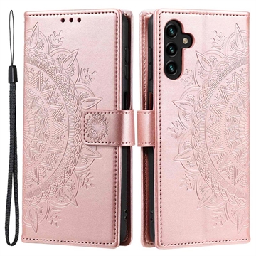 Mandala sorozat Samsung Galaxy A54 5G pénztárca tok - Rose Gold