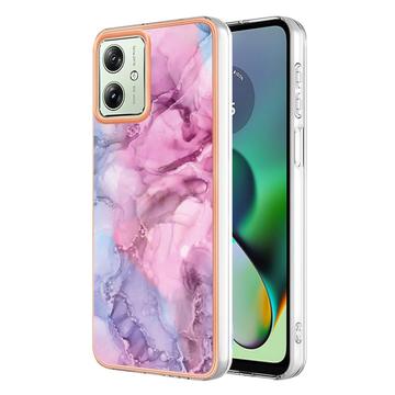 Motorola Moto G54 Marble Pattern Electroplated IMD TPU Case