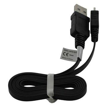 MicroUSB lapos adatkábel - fekete - 0,95 m