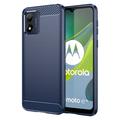 Motorola Moto E13 Szálcsiszolt TPU Tok - Szénszálas - Kék