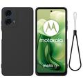 Motorola Moto G04/G24 folyékony szilikon tok - Fekete