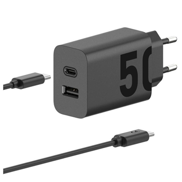 Motorola TurboPower 50 Duo fali töltő USB-C kábellel SJMC502