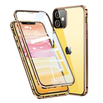 iPhone 11 Mágneses Tok Edzett Üveggel - Arany