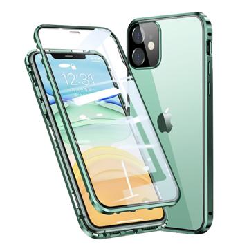 iPhone 11 Mágneses Tok Edzett Üveggel - Zöld