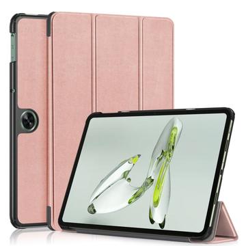 OnePlus Pad Go/Oppo Pad Air2 Tri-fold sorozatú Smart Folio tok - Rose Gold