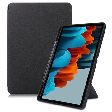 Origami állvány Samsung Galaxy Tab S7+/S8+ fóliás tok - fekete