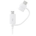 Samsung kombinált kábel EP-DG930DWEGWW - USB-C és MicroUSB - 1,5 m - fehér