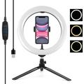 PULUZ PKT3071B 10.2" 26cm USB Dimmable LED Ring Lights Vlogging Selfie Photography Video Fill Light with Tripod Mount