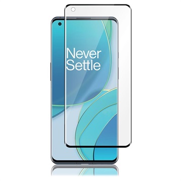 Panzer ívelt OnePlus 9 Pro edzett üveg képernyővédő fólia - fekete