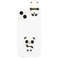 3D Cartoon iPhone 14 Plus TPU Tok - Fehér Panda