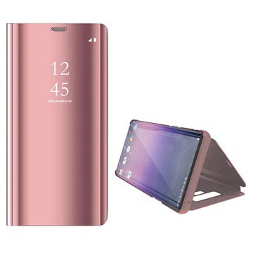 Luxus sorozatú tükörnézet Samsung Galaxy Note9 flip tok - Rose Gold