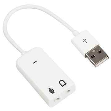 Hordozható külső USB hangkártya - fehér