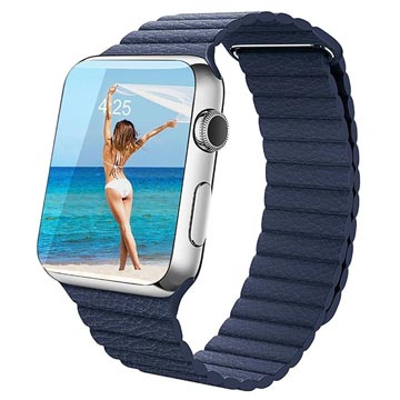 Apple Watch Series 7/SE/6/5/4/3/2/1 prémium bőrszíj - 45 mm/44 mm/42 mm