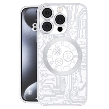 iPhone 16 Pro Prio Elegant Mag Case w. Camera Lens Protector - Silver