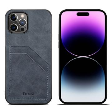 Denior iPhone 14 Pro Bevonatos Tok Kártyatartóval - Szürke